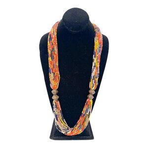 Old NAGA Pre 1860s Glass Beaded Necklace African Trade Beads